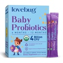Probiotice LOVEBG pentru bebelusi - Probiotice organice pentru bebelusi 6-12 luni pentru suport imunitar pentru bebelusi, gaz, colic, diaree si constipatie infantilă