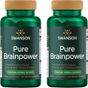 Swanson Pure Brainpower Brain Health Cognitive Memory Focus Support Brain-Derived Neurotrofic Factor (BDNF) Herbal Supplement (Ginkgo Biloba, Bacopa Monnieri) 60 Veggie Capsule (Veg Caps) (2 ambalaj)