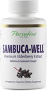 Paradise Herbs Sambuca-Ei bine, Sambucas Nigra, European Elderberry 50:1 Extract, Super Potent, Ultra Pure, Vegan, Non OMG, Gluten Free, 60 Capsule vegetariene