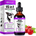 15 din 1 Dog Multivitamine picături, câine Multivitamine Suplimente lichide cu Glucosamină & Probiotice, Vitamine Dog pentru Heart Health, Oase, comun, Piele & Coat, Bladder, Suport Sistem imunitar