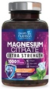 Capsulele cu citrat de magneziu 1000 mg - Pulbere de magneziu pentru absorbţie maximă pentru muşchi, nervi, suport pentru sănătatea oaselor şi a inimii, Complex cu citrat de înaltă absorbţie, fără gluten, fără GMO - 120 capsule