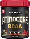 ALLMAX Nutritie AMINOCORE BCAA, Punch de fructe - 945 g pulbere - 8.18 Grams de lant ramificat Amin Acidi per servire - cu vitamine B - Nu Fillers sau non-BCAA Aminos - Sugar Free - 90 Serviri