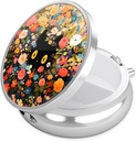 Nipichsha Pill Box, mini caz Pilula pentru Purse & Pocket, Cute Travel Medicine Organizator, Portable Medicine Detinator de Container pentru Hold Vitamine, Medicamente, Ulei de pește & Supliment, Pisica de flori
