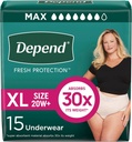 Dependenta de protectie proaspata Diapers adulti, Incontinenta si vezica postpartum Lenjerie de corp pentru femei, de unică folosință, Maxim, Extra-Large, Blush, 15 Conte, Package May Vary