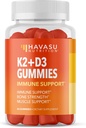 HAVASU NUTRITION Vitamina D3 K2 Gumies, zmeură, 60ct