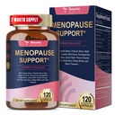 40-in-1 Menopauza Suplimente pentru femei, Multi Benefit & Black Cohosh complet pentru Flashuri fierbinti, Transpiratii de noapte & Hormone Balanta, w/ Probiotice, DIM, Vitex, Dong Quai, Red Clover si More, 120 Vegan Caps