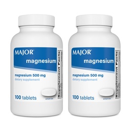 Magneziu 500 mg - Tablete cu oxid de magneziu - Supliment alimentar - 100 Conte (2 ambalaj)