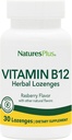Naturas Plus B12 Herbal Lozenges (Metilcobalamină) - 1000 mcg, 30 Lozene sublinguale - zmeură - suport maxim de absorbție a celulelor roșii din sânge - Booster energetic - vegetarian, gluten-free - 30 Servings