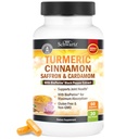 Supliment Turmeric cu Saffron, Scorțișoară și Cardamom Plus Extract BioPerine Pepper negru pentru Absorbție optimă, Natural Tumeric Curcumin supliment de sprijin comun pentru femei și bărbați, 60 capsule