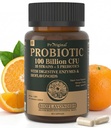 Probiotice cu prebiotice pentru bărbaţi şi femei - 35 tulpini Probiotice 100 Miliarde CFU pentru sănătate gutoasă şi digestivă, Acidofilus probiotic Vegan, Probiotic non-GMO crud 60 capsule