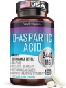 Kaibro Nutra D-Aspartic Acid Supliment pentru bărbaţi, 2440 mg Acid D-Aspartic per Serving, Energy & Testosteron Support, Gluten-Free non-GMO, 180 capsule Vegan