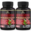 (2 Pachete) Berberine Supliment Plus Ceylon Scorțișoară, Turmeric, Anghinare, Mulge, Pepper negru - 120 Capsule - 4 luni de aprovizionare