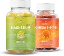 BeLive Magneziu GLycinate & Omega 3-6-7-9 Bundle pentru relaxare, somn, creier, inima & Inmune Sistem de suport