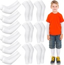 Panitay 6 Set Eczema Braț și picioare Mâneci zgârie brațul elastic Mâneci genunchi Wrap Eczemă capac pentru mângâiere și terapie umedă(Kid,White)