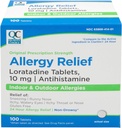 Alegerea calitatii Medicina pentru alergii 24 ore, Relief non-drowsy pentru alergii interioare si exterioare, Loratadine 10mg Antihistamina, pentru ameliorarea respiratiei, a nasului usor, mancarimi si apetisante, 100 Conte