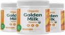 Pudră organică de lapte de aur cu vitamine D3 & K2, Turmeric, Ghimbir, Curcumin, Scorțișoară, KSM66 Ashwagandha, Sfântul Basil & Prebiotice naturale