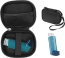 CaseSack Astma Inhaler Holder caz, Compact și Study caz pentru Inhalator Handy pentru adulți și copii, cu camere pentru pastile și alte elemente esențiale (negru)