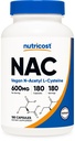 Nutricost N-Acetyl L-Cysteine (NAC) 600 mg, 180 capsule - non-GMO, gluten liber