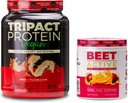 Nurologie TRIPACT Pudra de proteine din Vegan, pentru Shake-uri de proteine din Vegan, unt de arahide de vanilie (20 serviri) & Sfeclă activă, praf natural de pre-workout, aromă de fructe din pasiune (30 Serviri)