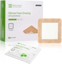 NeuHeils Silicon Spumă adezivă Dressing with Gentle Border 4'x4' for Bed Sore Leg Ulcer 10 Pack, Bandaj rezistent la apă de mare absorbţie Silicon Wound