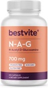 BESTVITE N-Acetil Glucosamină (N-A-G) 700 mg (120 capsule) - Fără Stearet - Fără OMG-uri - fără gluten