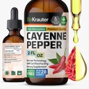 BIO KRAUTER® Cayenne Pepper Drops 684 mg - Pure Vegan Cayenne Pepper Supplements 2 Fl.Oz 28 Days of Supply - Natural Capsaicina for Digestive Support - Alcool & Sugar Free, Non-GMO