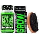 Kit de creştere a bărbii g/ 620.000 mcg 14- in- 1 Gume BIOTIN/ Vitamine de creştere a burdufului şi vitamine de creştere a părului pentru bărbaţi + 100% Înlocuire pe tot parcursul vieţii Perie de bizon tăiat prima dată şi 360 Wave Brush pentru bărbaţi