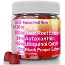 SHIZAM Ubichinol CoQ10 PQQ Astaxanthin Beets Gumies, Super Mitocondriale ATP Suplimente Soft Chews pastile lichide Pudră Alt, Sfeclă-Root