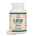 Metilfolat 1000mcg, 120 capsule (a treia parte Testat de metil Folate Supliment) Folat metilat este o formă mai activă de Folat decât acidul folic (non-GMO, Vegan Safe) de lemn dublu