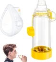 Spațiu inhalator portabil pentru sugari, copii, și adulți - Anti-Static - Design portabil pentru acasă, școală, și călătorie - Mask Silicon moale - Spațiar OTC Nessi - Ușor de curățat (Yellow Adult)