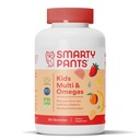 SmartyPants Copii Gummie multivitamine: Omega 3 ulei de pește (EPA/DHA), vitamina D3, C, vitamina B12, B6, A, K & Zinc pentru suport imunitar, Biotin, Gluten gratuit, trei arome de fructe, 120 Conte (30 zile de aprovizionare)