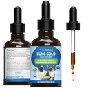 Pet Wellbeing Lung Gold pentru pisici - Lung Immune Support, Lower Respiratory Health, Open Airways, Normal Respiration, Reishi, Contis - Veterinarian-Formulat Herbal Supplement - 2 oz (59 ml)