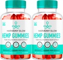 (2 Pack) Harmony Glow Gummies, Harmony Glow Hemp Gummies, Harmony Glow Supplement, Harmony Glow Natural Hemp, HarmonyGlow Hemp Gummies, Harmony Glow Multivitamine Gummys, 60 Gummies pentru 2 luni