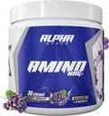 Alpha Supps Amino NRG+ BCAA Amino Energetic Recovery Powder - Hydration Blend with Electrolytes - Focus Blend for Optimal Performance Support in Men & Women (30 Servings, Juicy Grape)