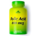 ALFA VITAMINS Acid folic 800 mcg Supliment prenatal, susţine sănătatea cardiovasculară, funcţiile corpului şi creierului, formarea celulelor roşii şi dezvoltarea fetală sănătoasă, Supliment alimentar, 100 comprimate