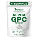 Purisure Alpha GPC pulbere, 25 g, Pure Alpha GPC Choline Supliment pentru creier și Focus, Suplimente CDP Choline pentru performanță de memorie & concentrare, Fără Fillere, non-GMO, Oferte 42 Serviri