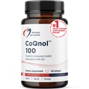 Design-uri pentru sănătate CoQnol 100mg - CoQ10 Ubichinol cu biodisponibilitatea superioară + Tehnologie de absorbție exclusivă - Coenzime dublăQ10 Boost cu GG - inima, imbatranire sanatoasa + Suport Cell (60 Softgels)