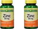 Spring Valley Zinc 50 mg, 200 Ct (2 ambalaj)