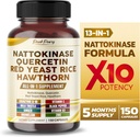 Nattokinaza 5000FU Querbetin Red Yeast Rice Hawthorn - Suport general pentru Wellness - Made in USA
