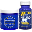 Natural STACKS NeuroLife & Resveratrol Supliment Bundle - Suportă Longevity & Brain Aging* - 120 Capsule totale