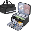 CURMIO Sticla de pastile Organizator depozitare, cutie de blocare medicamente pentru organizator de pastile și materiale medicale, negru (design patentat)