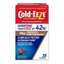 Cold-Eeze Plus Natural Mixed Berry Cold & Flu Zinc Lozezes, Multi-Simptom Relief, Homeopatic Rece Remedie, Reduce durata de frig comun, Sambucus Nigra pentru a elimina simptomele de răceală și gripă, 25 Ct