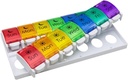 EZY DOSE Weekly (7-Day) Caz pilula, Planificator de Medicina, Organizator de vitamine, 2 ori pe zi AM/PM, Taie Eliminabale, Compartimente mari buton Push, Ușor de utilizat, Artrita Prietenos, Rainbow Lids, BPA gratuit