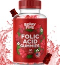 Acid folic Gummie 400mcg - Essential Prenatal & Sarcina Gummy pentru femei, Mamele și copilul să fie - 60 Zmeură aroma Folate Gummy Vitamine - Made in the USA