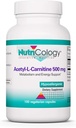 Nutricologie Acetil-L-Carnitina 500mg Supliment - Metabolizare și suport energetic, ALC, Free Form Amino Acid, Capsule vegetariene - 100 Conte