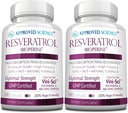 Aprobat Science® Resveratrol - 1000 mg de Trans Resveratrol - 250 mg de Polifenol - 98% Nivel de puritate - Include Bioperine® - 380 capsule Vegan prietenoase - 2 sticle