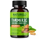 NaturaLO Curcumina turmerica - BioPerine pentru o mai buna absorbtie - Pepper negru, Root ghimbir, Curcuminoide - Suport comun pe bază de plante Discomfort - 120 capsule Vegan
