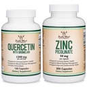Suplimente din lemn dublu Querbetin și zinc Bundle - Suport Sistemul imunitar Sănătate (120 Conte Querbetin și 300 Conte de zinc)