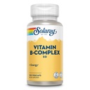 SOLARAY Vitamina B Complex 50 mg - Energizante celulare Vitamine - Metabolizare și Nervi de asistență medicală cu vitamina B12, vitamina B1, B6, Niacina, Acid folic, Biotina și alte vitamine B - Vegan, 100 VegCaps