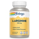 SOLARAY L-Arginină 500 mg, supliment de oxid de azot, rezistenta, energie, suport de sanatate cardiaca, 100 Serviri, 100 VegCaps